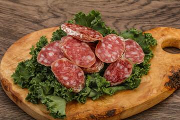 Iberian pork Fuet sausage slices