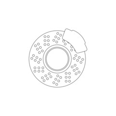 outline disc brake isolated icon on white background  auto service  repair  car detail - 430931834