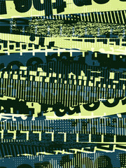 Abstract grunge vector background. Color handcrafted geometric composition of irregular graphic elements.