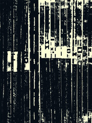 Abstract grunge vector background. Monochrome handcrafted geometric composition of irregular graphic elements.