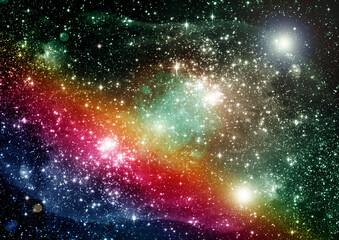 galaxy in a free space. 3D rendering