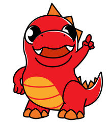 恐竜　ティラノサウルス　かわいい　シンプル　イラスト素材