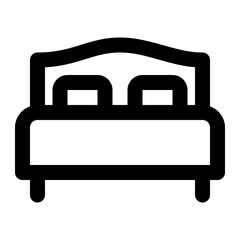 Double Bed Line Icon Vector