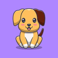 Fototapeta na wymiar cute dog is sitting cartoon illustration