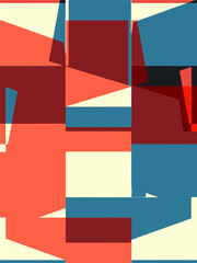 Abstract grunge vector background. Color handcrafted geometric composition of irregular graphic elements.