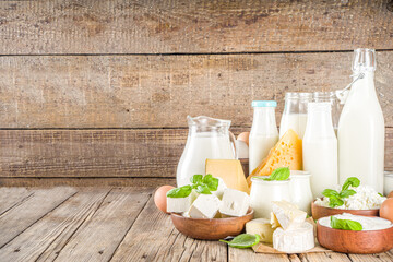 Various farm dairy products
