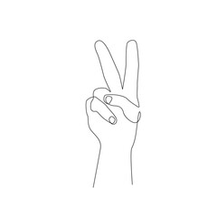 Hand Gesture Single Line Art Drawing. Minimal One Line Illustration. Hand Gesture Continuous Line Drawing. Modern Minimalist Contour Illustration. Vector EPS 10.