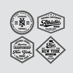 Vintage athletic college sports emblem vector graphic design