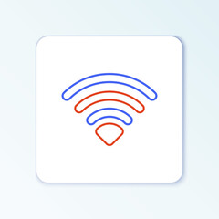 Line Wi-Fi wireless internet network symbol icon isolated on white background. Colorful outline concept. Vector
