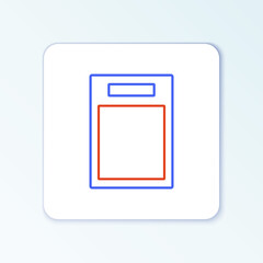 Line Cutting board icon isolated on white background. Chopping Board symbol. Colorful outline concept. Vector