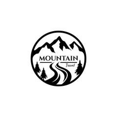Vintage mountain emblem badge logo template ready for use