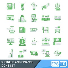 business and finance icons set. vector illustration in flat style isolated on white background. EPS 10