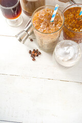 Set of iced coffee drinks