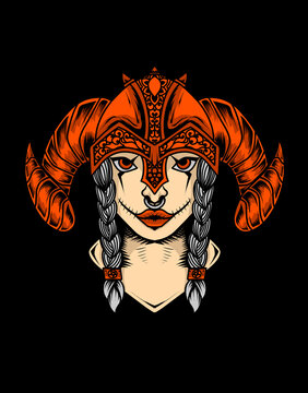 recommend clip art: illustration vector viking woman head