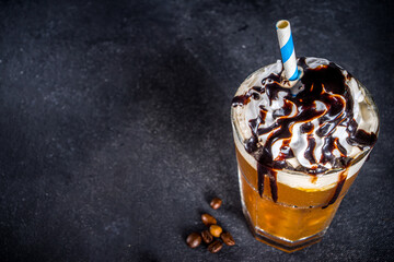  Set of iced coffee drinks