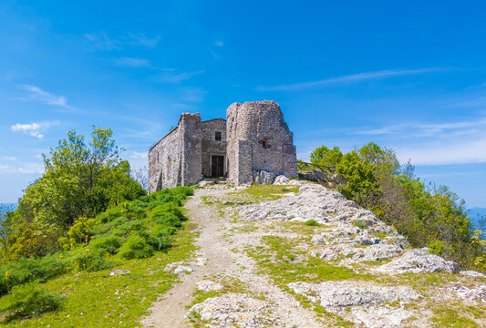 Monte Soratte in Sant'Oreste (Italy) - The beautiful landscapes with old hermitages in the mountain natural reserve in province of Rome, Sabina area, during the spring.