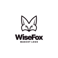 Fox logo mascot - fox animal wild mammal predator tail orange fur cartoon clever hunt hunter mascot zoo character beast coyote wolf sneaky abstract