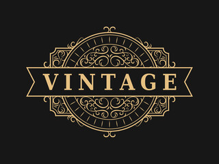 Antique luxury label vintage ornamental logo