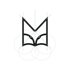 Fox logo mascot - fox animal wild mammal predator tail orange fur cartoon clever hunt hunter mascot zoo character beast coyote wolf sneaky abstract