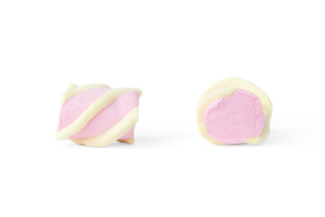 Color marshmallow isolated on white background.