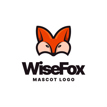 Fox logo mascot - fox animal wild mammal predator tail orange fur cartoon clever hunt hunter mascot zoo character beast coyote wolf sneaky abstract