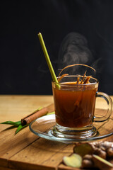 wedang jahe is one of indonesian traditional drinking that made from ginger and brown sugar.some...