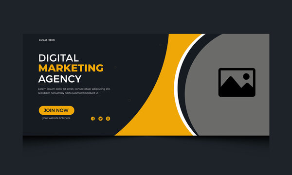 webinar facebook cover in abstract design, business marketing banner  template