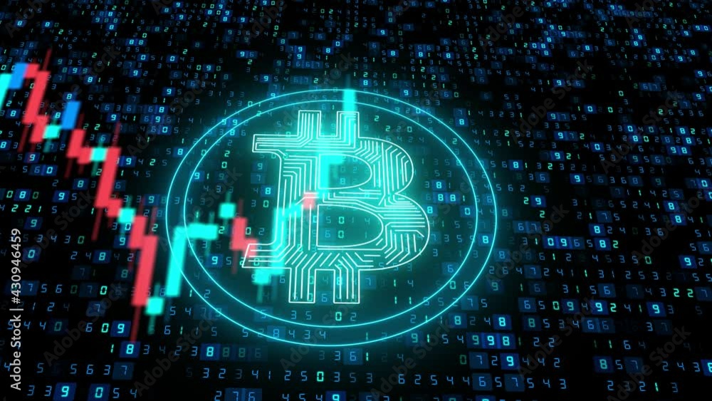 Poster bitcoin blockchain crypto currency digital encryption, digital money exchange, technology global net