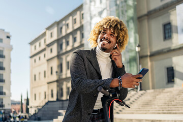 African Man Using Mobile Phone