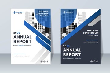 set of simple annual report design template