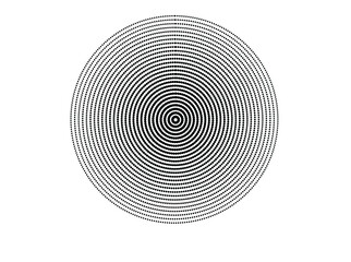 Concentric circle element. Black and white color ring.Abstract vector illustration for sound wave, Monochrome graphic.
