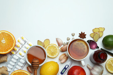 Concept of alternative cold treatment, space for text