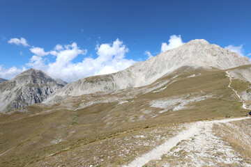 breathtaking panorama of the mountain called Gran Sasso in the Abruzzo region of Italy