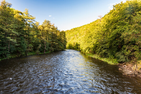 Dyje river in Narodni park Podyji near Vranov nad Dyji in Czech republic