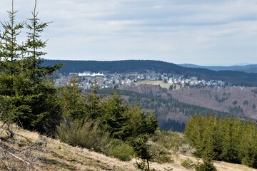 Landschaft in Thüringen - Blick zum Luftkurort Masserberg im Thüringer Schiefergebirge
