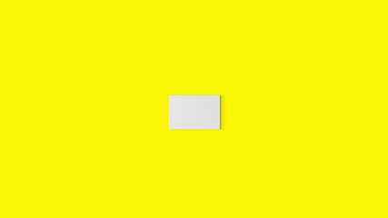 3d rendering hanging empty blank white canvas isolated on yellow background.