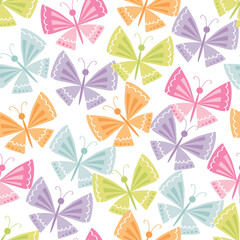 Fototapeta na wymiar seamless pattern with colorful butterfly design