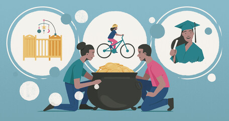 Young couple saving for daughter's future