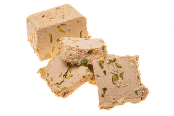 halva with pistachios isolated