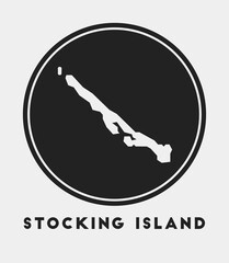 Stocking Island icon. Round logo with island map and title. Stylish Stocking Island badge with map. Vector illustration.
