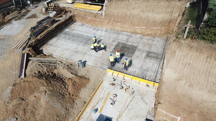 Aerial view of a building in a construction