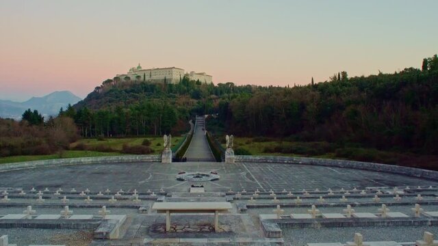 Montecassino abbey seen from the Polish war military cemetery
