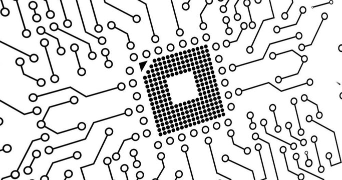 Circuit board background animated. Digital technology background.