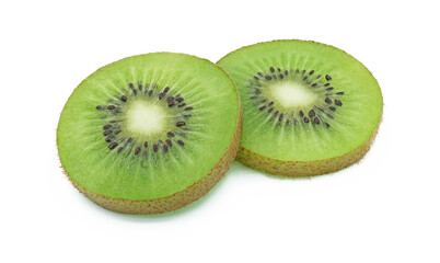 Fresh kiwi fruit sliced, Isolated on white background