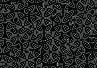 Obraz premium Overlapping circular Circle background. Black and white style pattern