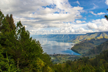 Naklejka na ściany i meble Landscape of Toba Lake Indonesia