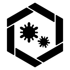 Coronavirus pandemic outbreak Concept Vector Icon Design, Black Hexagonal warning signs, Safety Label and Hazard symbol on white background, Caution or Notice signage stock illustration