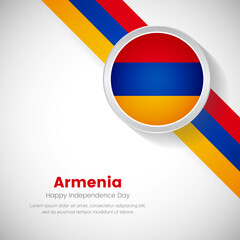 Creative Armenia national flag on circle. Independence day of Armenia country with classic background