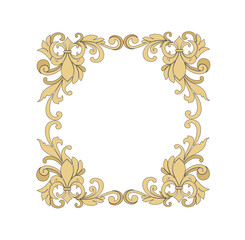 Decorative elegance luxury patterns baroque gold stock illustration