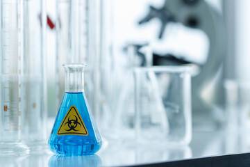 Tube with biohazardous chemicals in lab